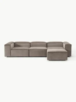 Modulaire bank Lennon (4-zits) van corduroy met poef (links/rechts)^Westwing Collection Fashion