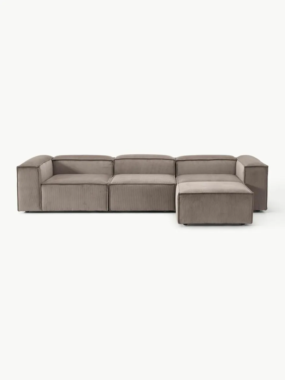 Modulaire bank Lennon (4-zits) van corduroy met poef (links/rechts)^Westwing Collection Fashion