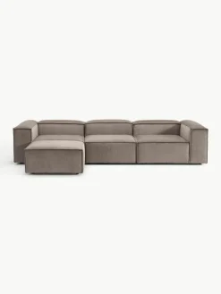 Modulaire bank Lennon (4-zits) van corduroy met poef (links/rechts)^Westwing Collection Fashion
