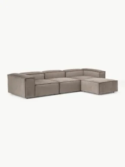 Modulaire bank Lennon (4-zits) van corduroy met poef (links/rechts)^Westwing Collection Fashion