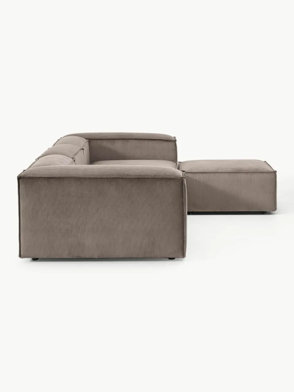 Modulaire bank Lennon (4-zits) van corduroy met poef (links/rechts)^Westwing Collection Fashion