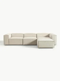 Modulaire bank Lennon (4-zits) van corduroy met poef (links/rechts)^Westwing Collection Clearance