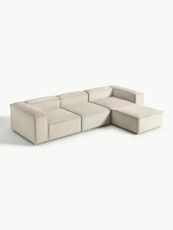 Modulaire bank Lennon (4-zits) van corduroy met poef (links/rechts)^Westwing Collection Clearance