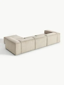 Modulaire bank Lennon (4-zits) van corduroy met poef (links/rechts)^Westwing Collection Clearance