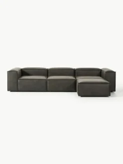 Modulaire bank Lennon (4-zits) van gerecycled leer met poef (links/rechts)^Westwing Collection Fashion