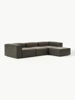 Modulaire bank Lennon (4-zits) van gerecycled leer met poef (links/rechts)^Westwing Collection Fashion