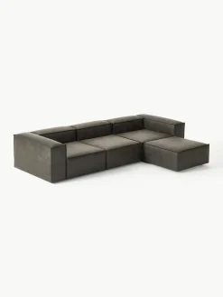 Modulaire bank Lennon (4-zits) van gerecycled leer met poef (links/rechts)^Westwing Collection Fashion