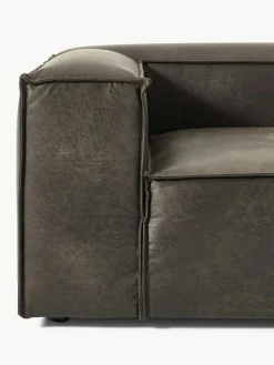 Modulaire bank Lennon (4-zits) van gerecycled leer met poef (links/rechts)^Westwing Collection Fashion