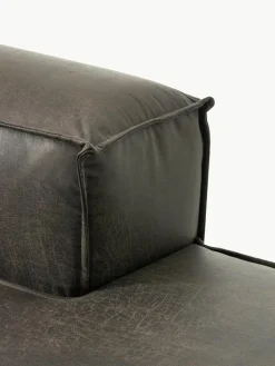 Modulaire bank Lennon (4-zits) van gerecycled leer met poef (links/rechts)^Westwing Collection Fashion