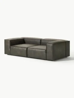 Modulaire bank Lennon (3-zits) van gerecycled leer^Westwing Collection New