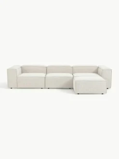 Modulaire bank Lennon (4-zits) uit bouclé met poef (links/rechts)^Westwing Collection Fashion