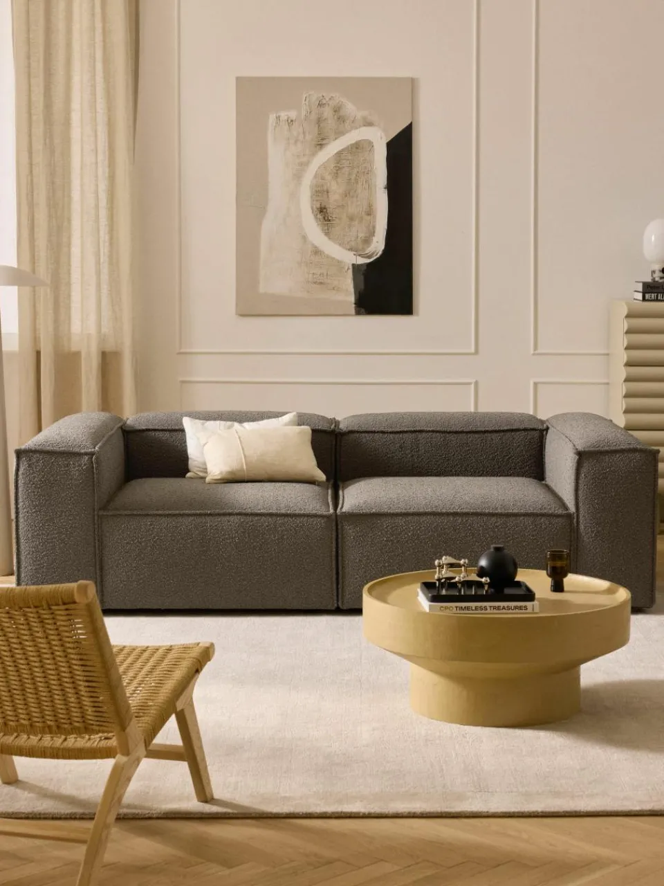 Modulaire bank Lennon (3-zits) uit bouclé^Westwing Collection Outlet