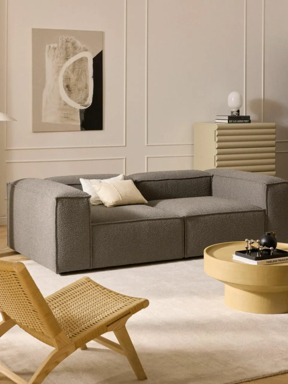Modulaire bank Lennon (3-zits) uit bouclé^Westwing Collection Outlet