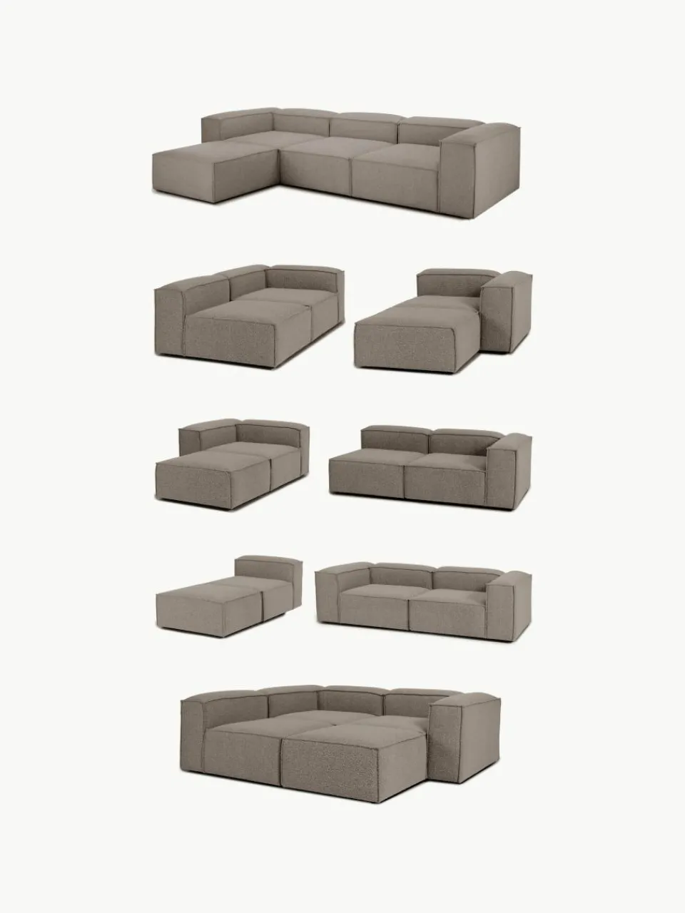 Modulaire bank Lennon (3-zits) uit bouclé^Westwing Collection Outlet