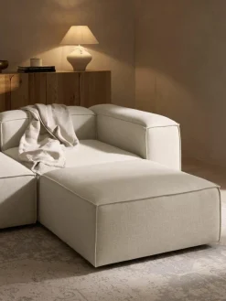 Modulaire bank Lennon (4-zits) van linnenmix met poef (links/rechts)^Westwing Collection Sale