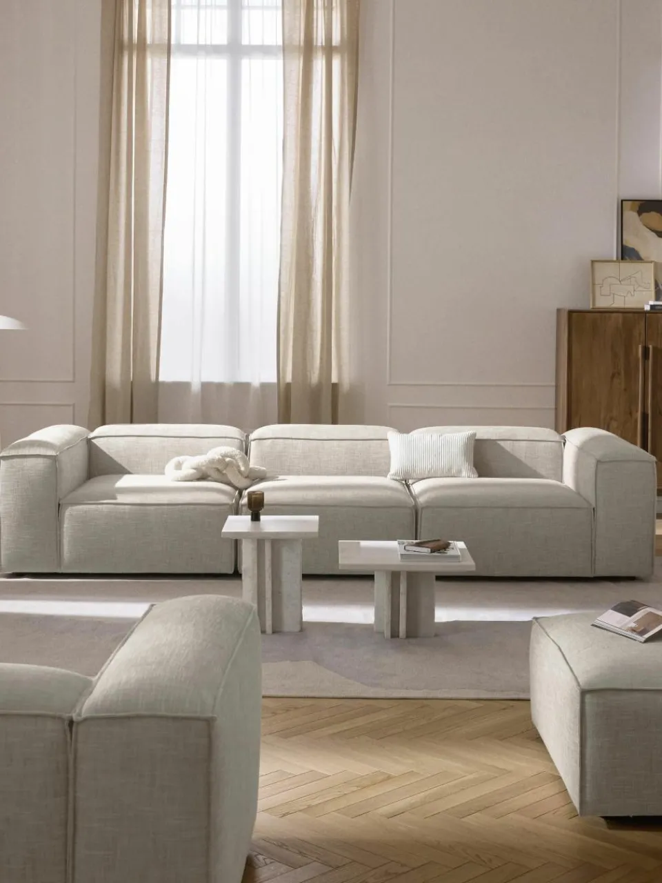 Modulaire bank Lennon (4-zits) van linnenmix^Westwing Collection Hot