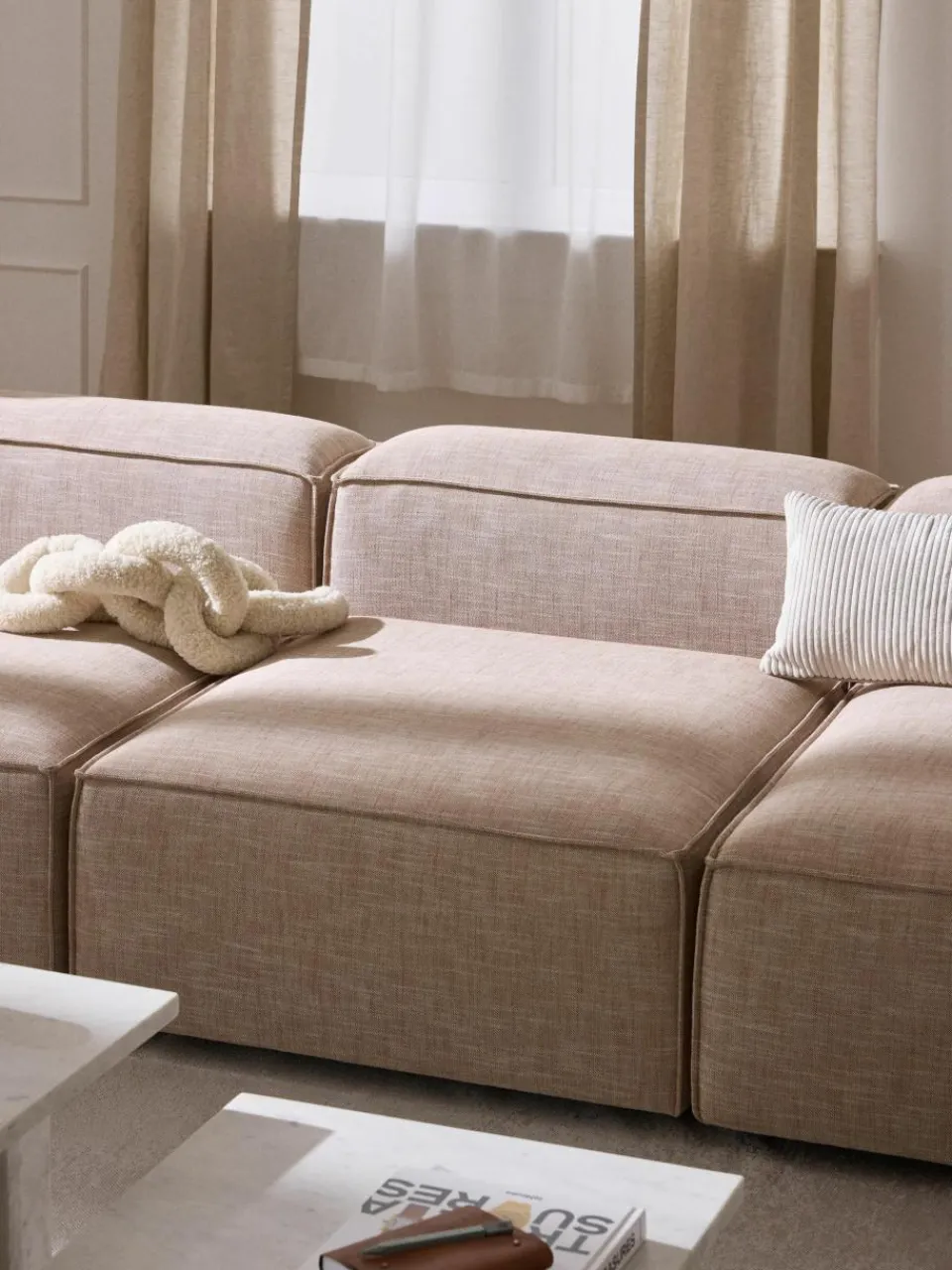Modulaire bank Lennon (4-zits) van linnenmix^Westwing Collection Clearance