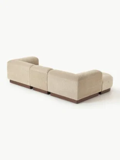 Modulaire bank Natalie (3-zits) van teddy-bouclé met poef^Westwing Collection Outlet