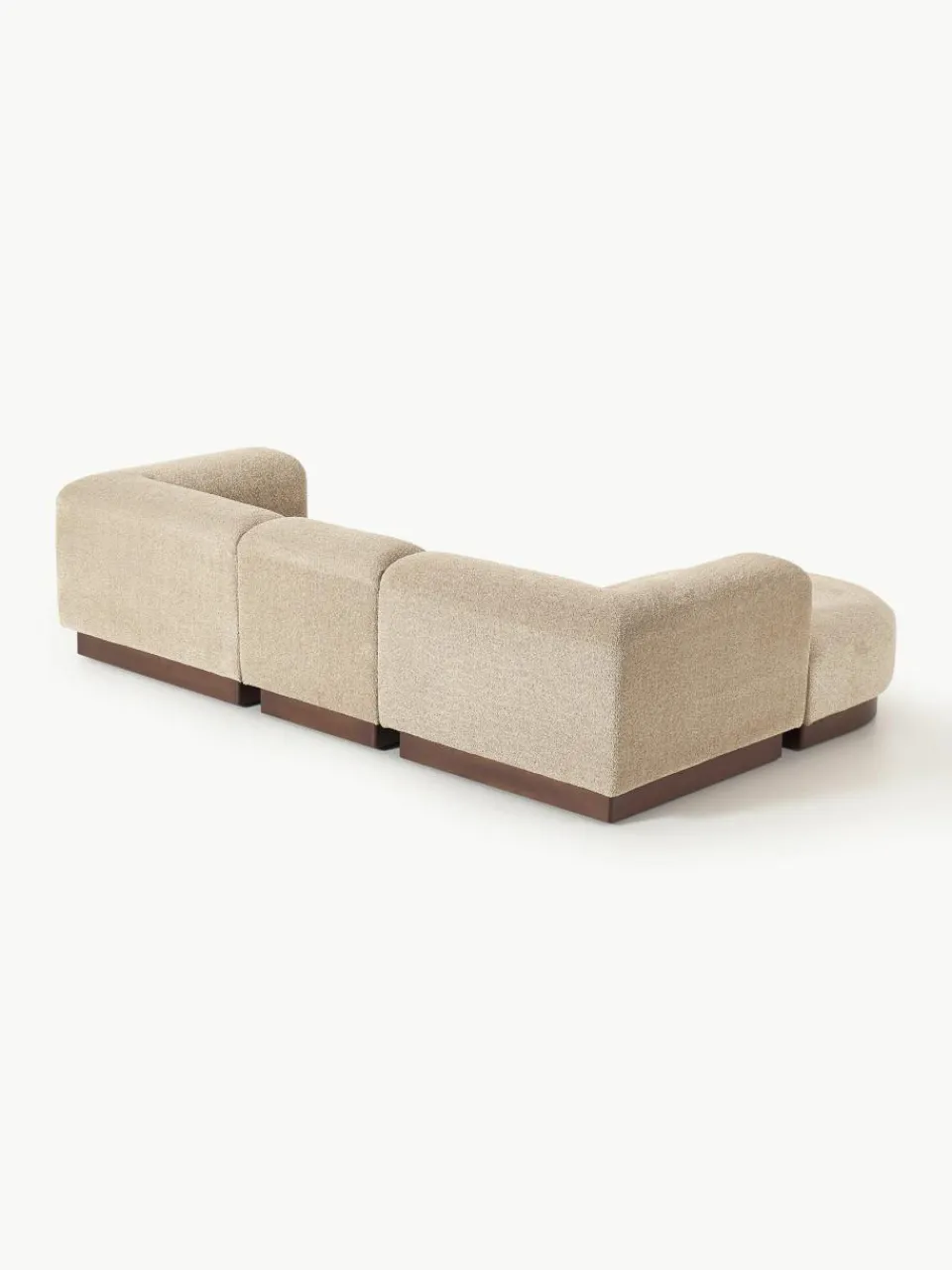 Modulaire bank Natalie (3-zits) van teddy-bouclé met poef^Westwing Collection Outlet
