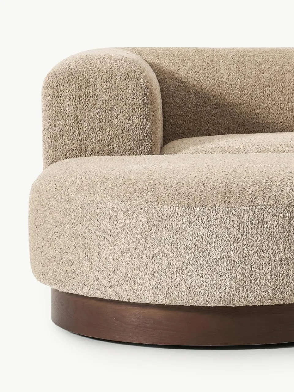 Modulaire bank Natalie (3-zits) van teddy-bouclé met poef^Westwing Collection Outlet