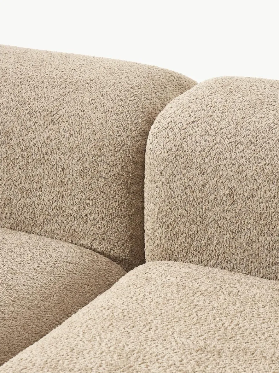 Modulaire bank Natalie (3-zits) van teddy-bouclé met poef^Westwing Collection Outlet