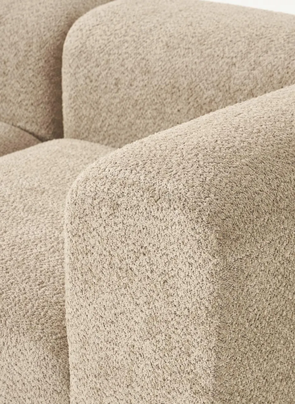 Modulaire bank Natalie (3-zits) van teddy-bouclé met poef^Westwing Collection Outlet