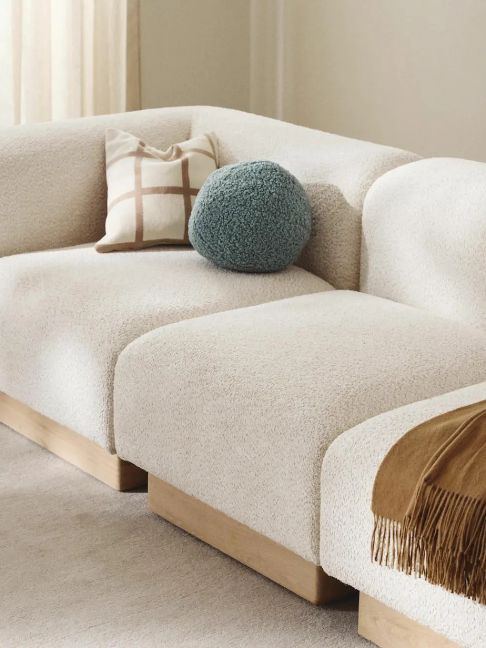 Modulaire bank Natalie (3-zits) van teddy-bouclé^Westwing Collection Online