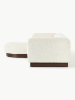 Modulaire bank Natalie (3-zits) van teddy-bouclé met poef^Westwing Collection Discount