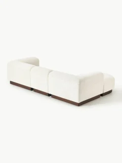 Modulaire bank Natalie (3-zits) van teddy-bouclé met poef^Westwing Collection Discount