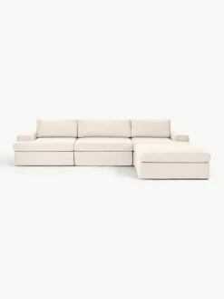 Modulaire bank Russell (4-zits) met poef, met afneembaar hoezen^Westwing Collection Sale