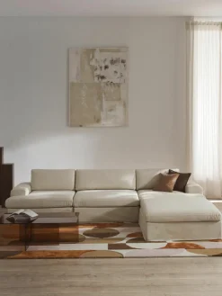 Modulaire bank Russell (4-zits) met poef, met afneembaar hoezen^Westwing Collection Sale