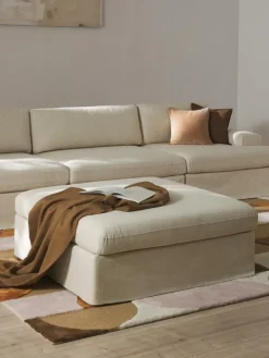 Modulaire bank Russell (4-zits) met poef, met afneembaar hoezen^Westwing Collection Sale