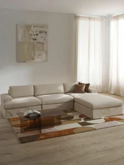 Modulaire bank Russell (4-zits) met poef, met afneembaar hoezen^Westwing Collection Sale
