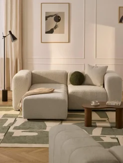 Modulaire bouclé bank Lena (3-zits) met kruk^Westwing Collection Hot