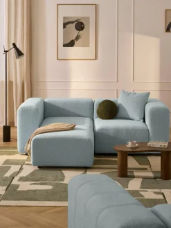 Modulaire bouclé bank Lena (3-zits) met kruk^Westwing Collection Clearance