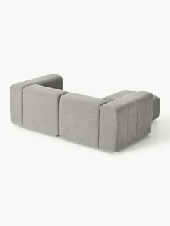 Modulaire bouclé bank Lena (3-zits) met kruk^Westwing Collection Fashion