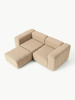 Modulaire bouclé bank Lena (3-zits) met kruk^Westwing Collection Best