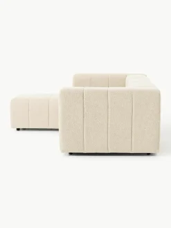 Modulaire bouclé bank Lena (4-zits) met kruk^Westwing Collection Fashion