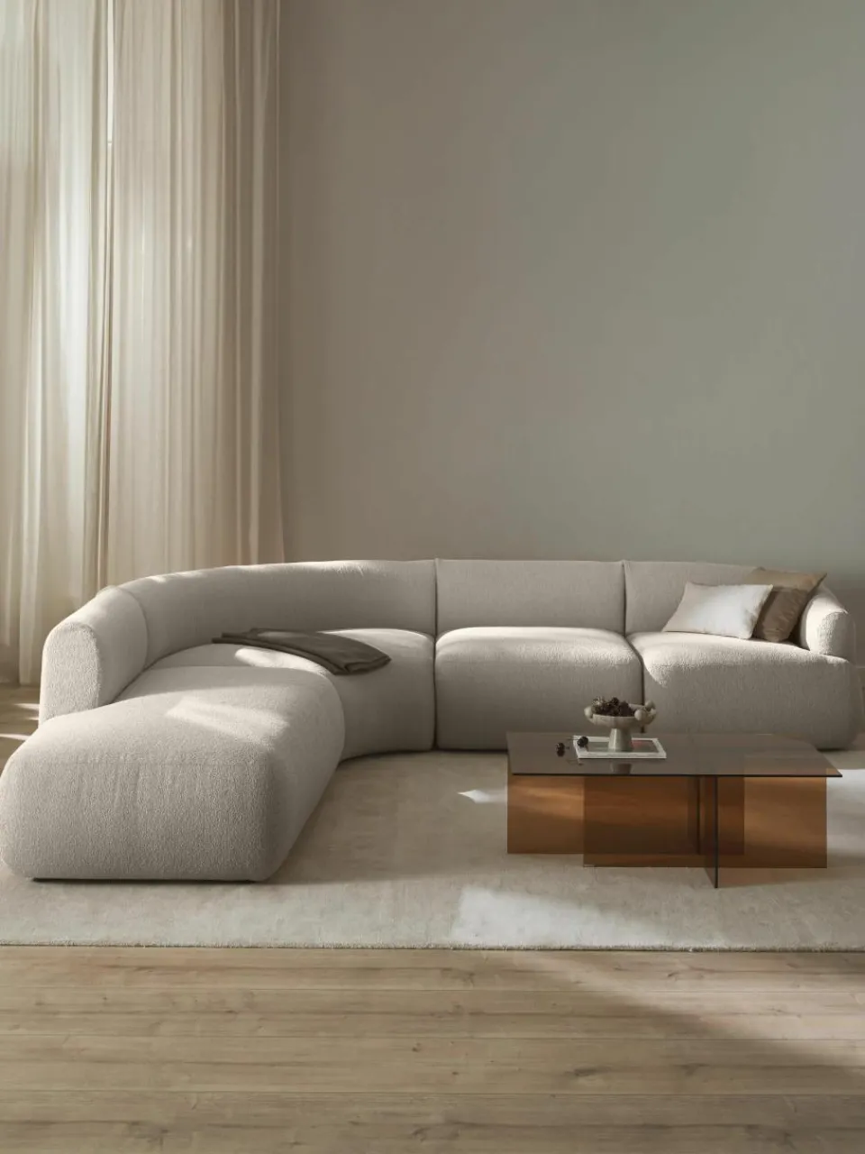 Modulaire bouclé hoekbank Sofia (4 zits)^Westwing Collection Discount