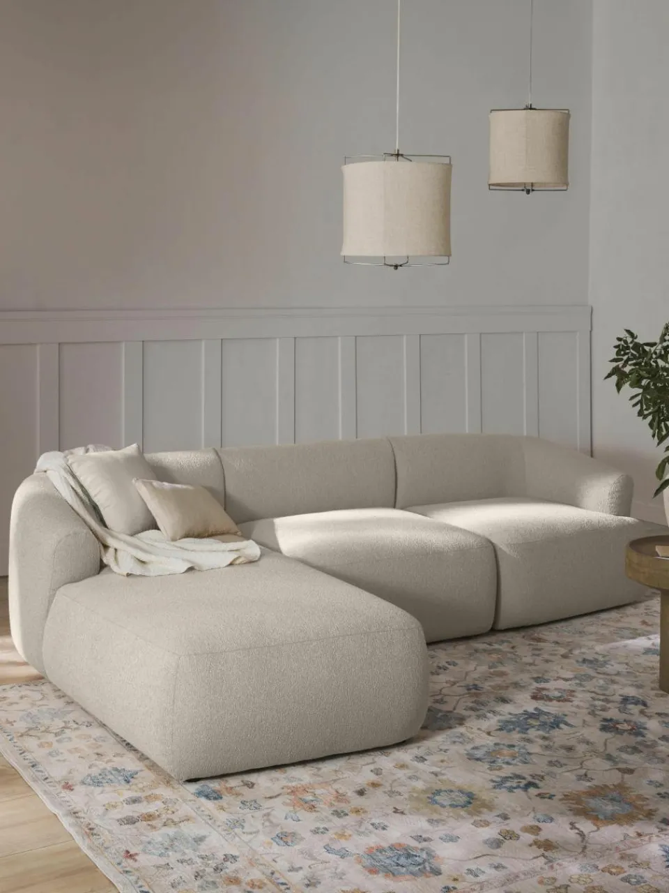 Modulaire bouclé hoekbank Sofia (4 zits)^Westwing Collection Discount