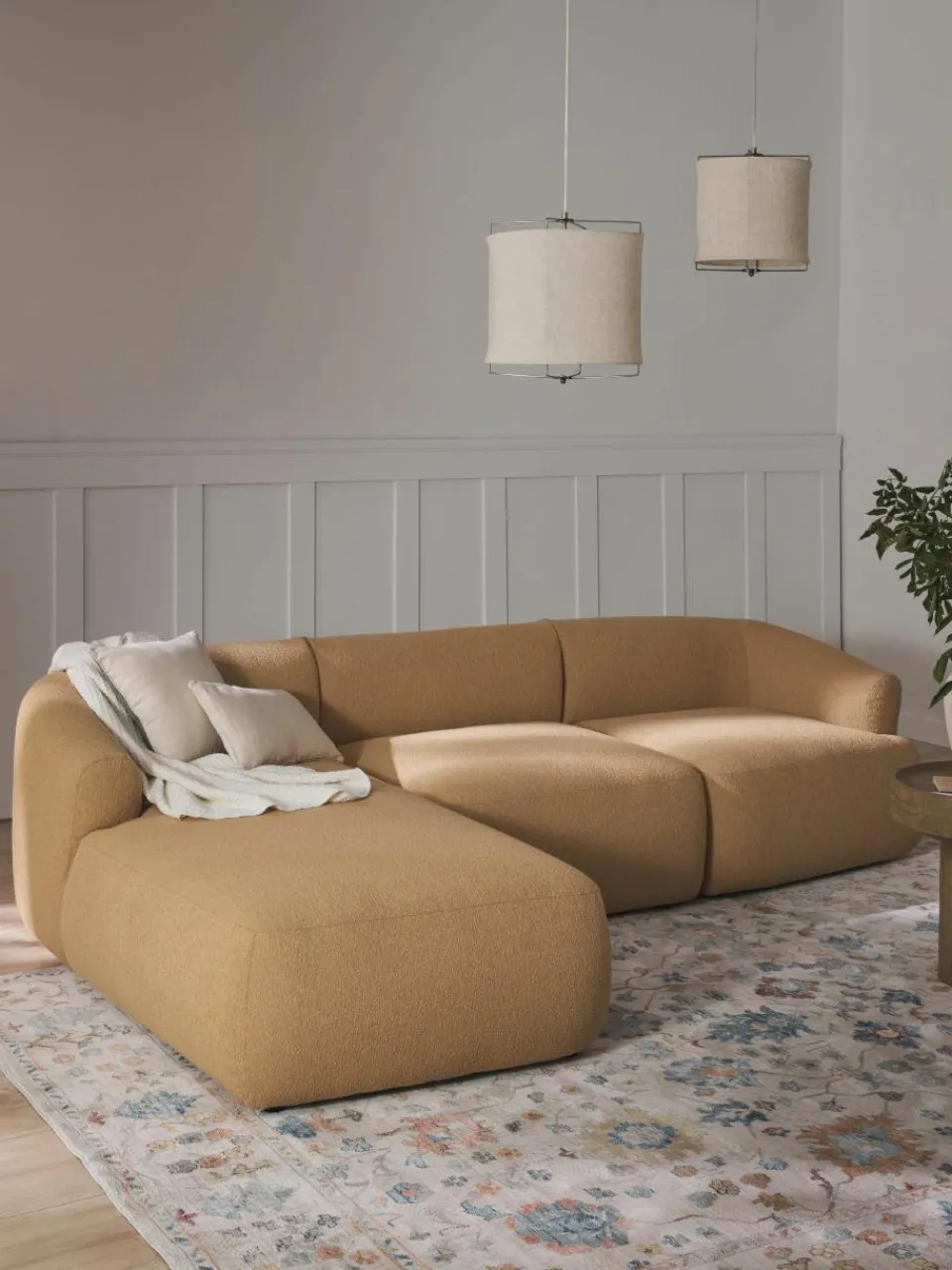 Modulaire bouclé hoekbank Sofia (3-zits)^Westwing Collection Clearance