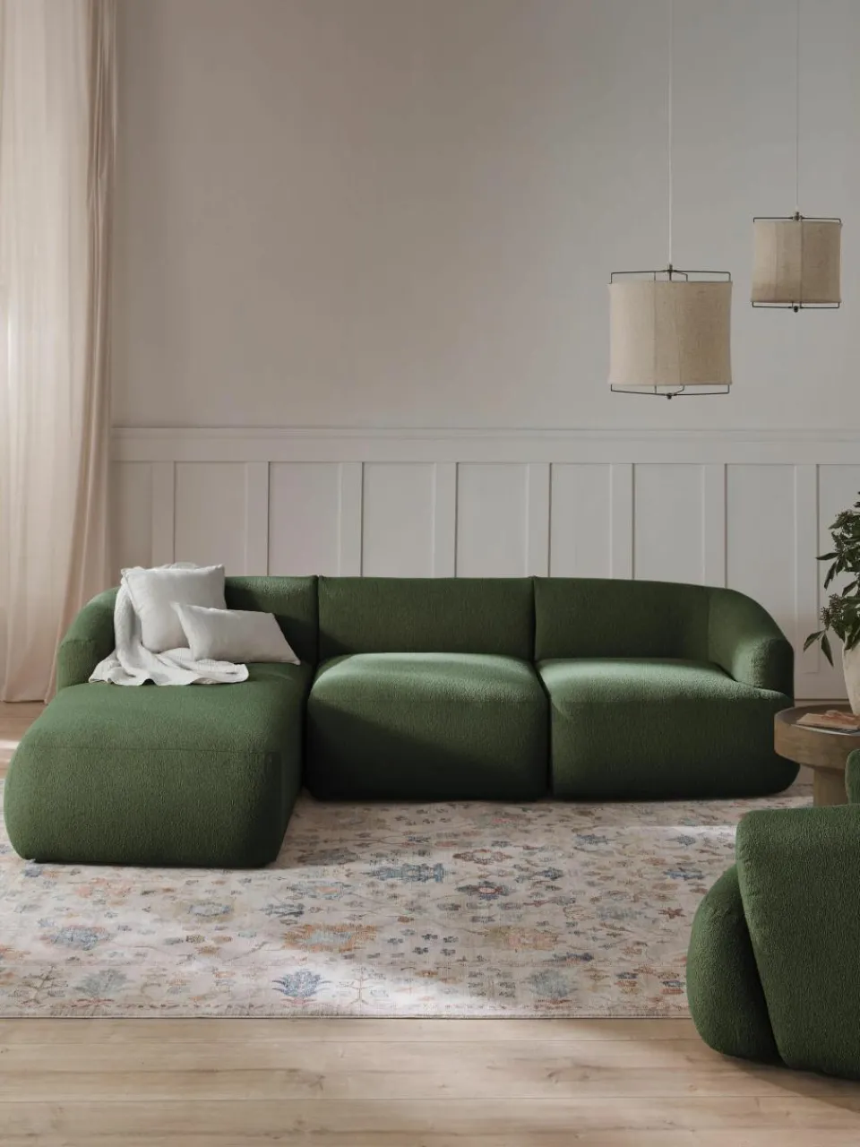 Modulaire bouclé hoekbank Sofia (3-zits)^Westwing Collection Online