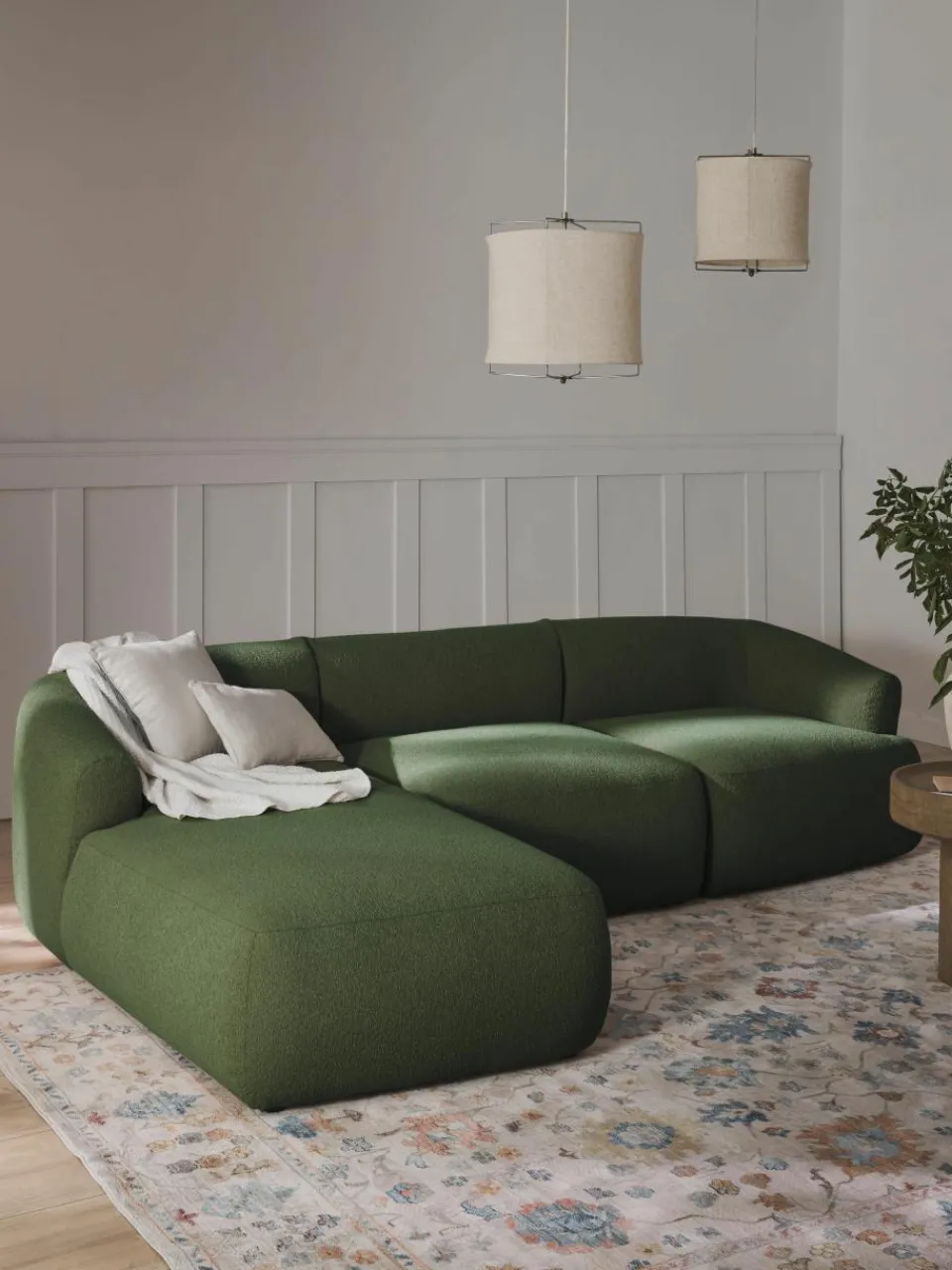 Modulaire bouclé hoekbank Sofia (3-zits)^Westwing Collection Online