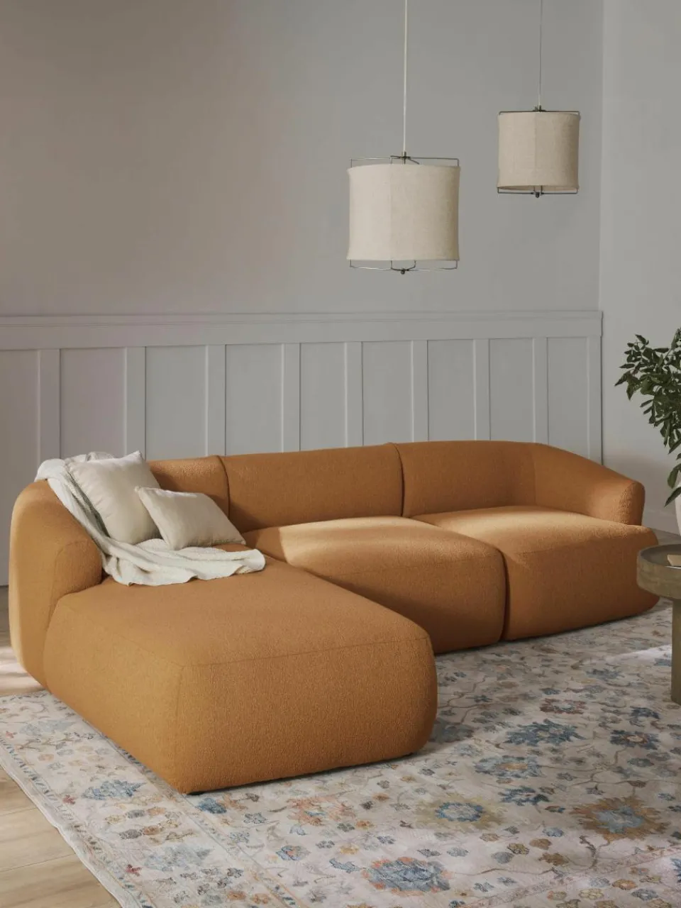 Modulaire bouclé hoekbank Sofia (3-zits)^Westwing Collection Best