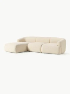 Modulaire bouclé hoekbank Sofia (3-zits)^Westwing Collection Sale