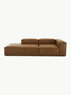 Modulaire chaise longue Lennon van gerecycled leer^Westwing Collection Online