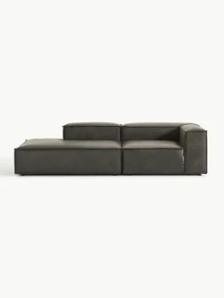 Modulaire chaise longue Lennon van gerecycled leer^Westwing Collection Discount