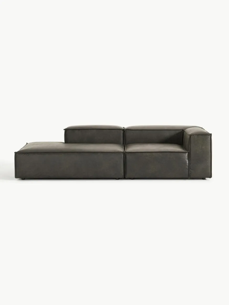 Modulaire chaise longue Lennon van gerecycled leer^Westwing Collection Discount