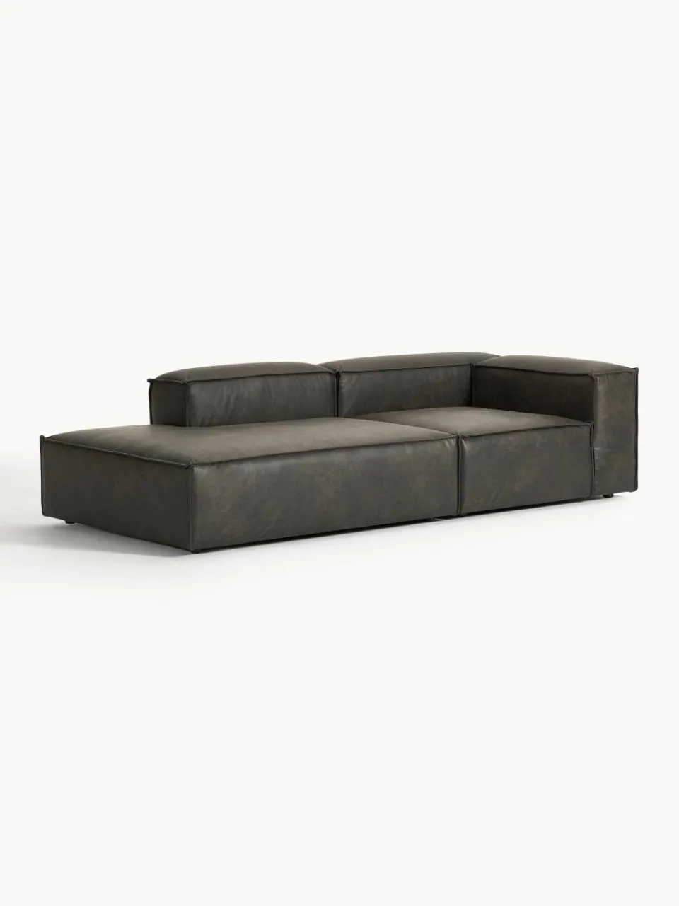 Modulaire chaise longue Lennon van gerecycled leer^Westwing Collection Discount