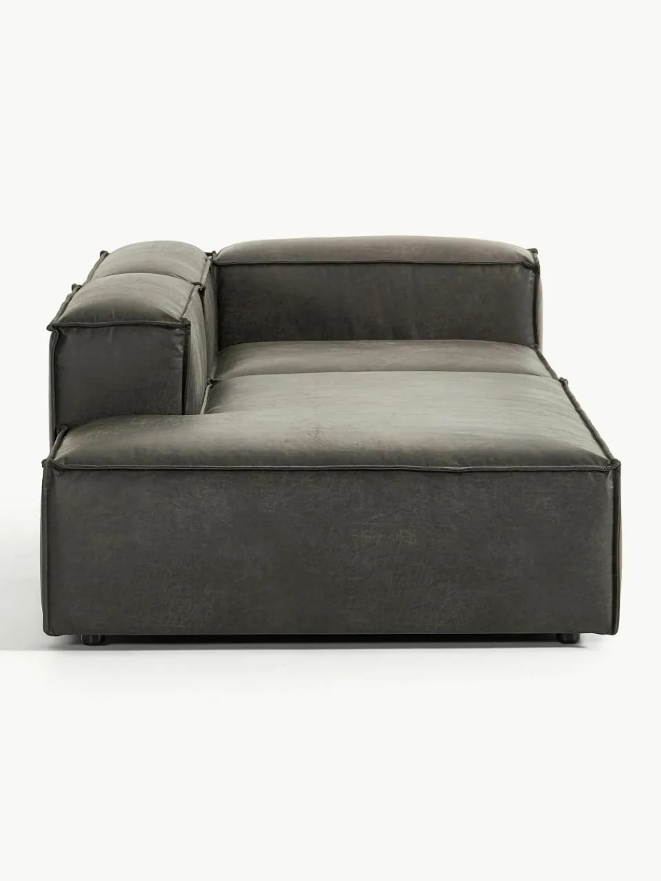 Modulaire chaise longue Lennon van gerecycled leer^Westwing Collection Discount